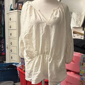 Banana Republic Cream Textured Blouse